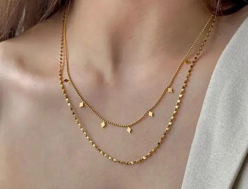 Opulent Aura Gold Chain Necklace - Diatoms