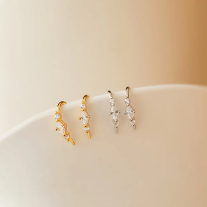 U Shaped Diamond Mini Studs Earrings