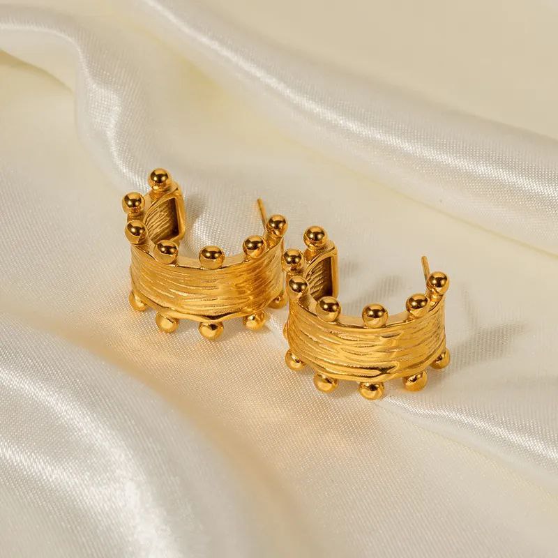 Golden Liylah Textured Stud Earings