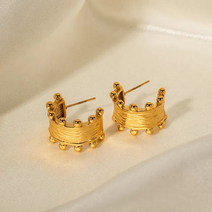 Golden Liylah Textured Stud Earings