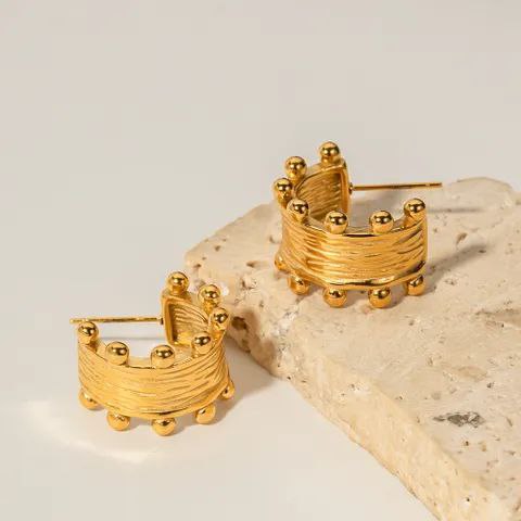 Golden Liylah Textured Stud Earings