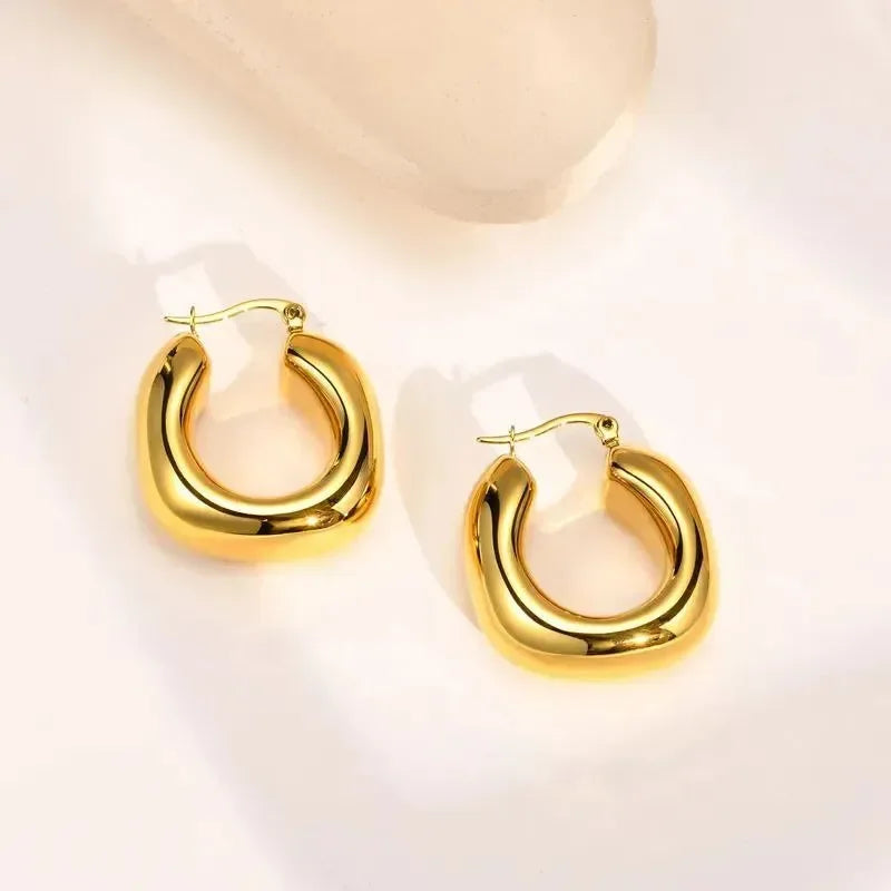 Gilded Glam Hoops Earrings - Diatoms