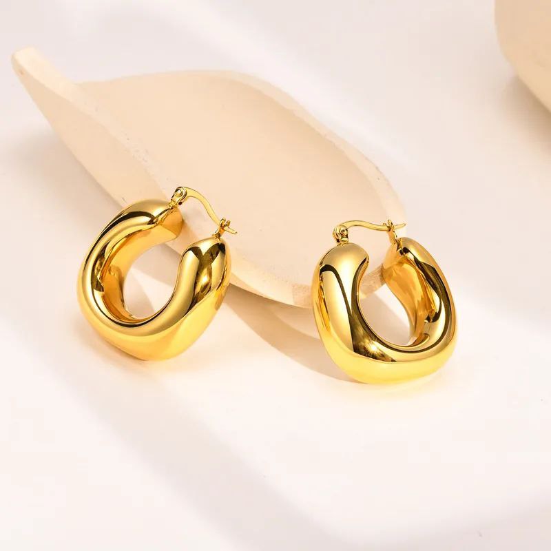 Gilded Glam Hoops Earrings