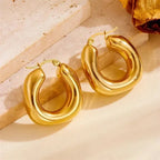 Gilded Glam Hoops Earrings - Diatoms