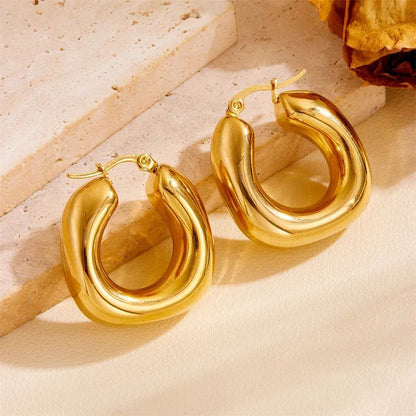 Gilded Glam Hoops Earrings