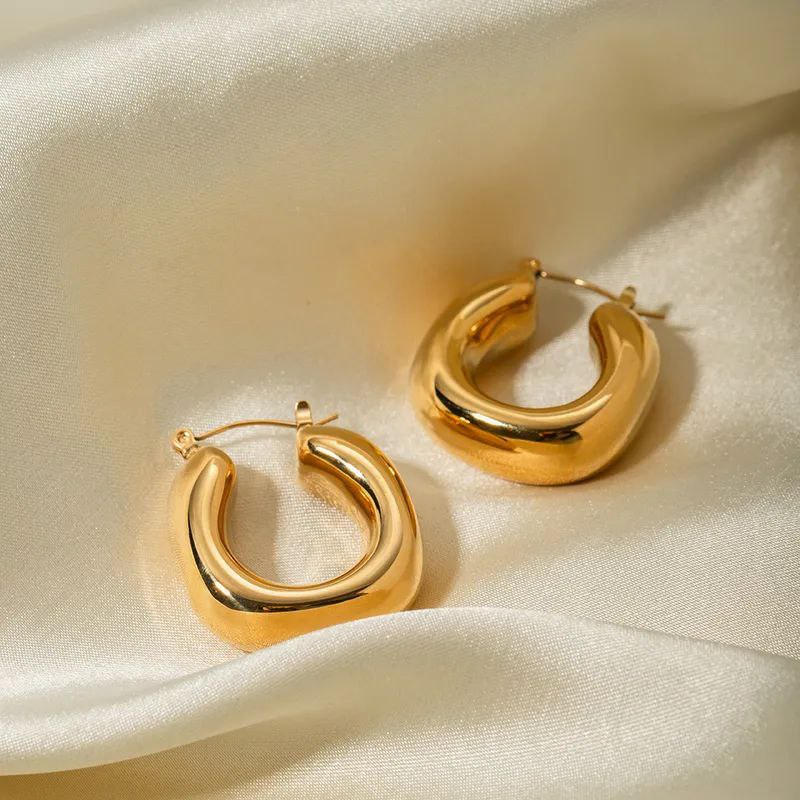 Gilded Glam Hoops Earrings