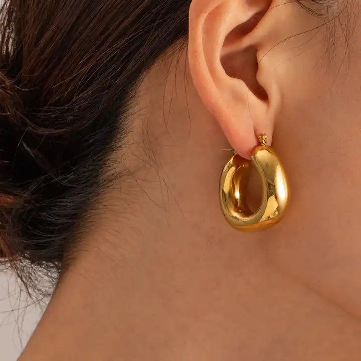 Gilded Glam Hoops Earrings