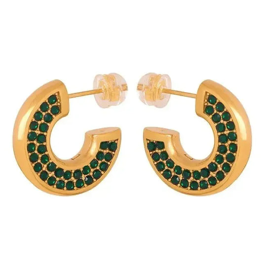Oceanic Radiance Greenstone Earrings - Diatoms