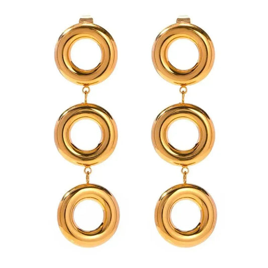 Geometric Layered Chunky Earrings - Diatoms