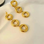 Geometric Layered Chunky Earrings - Diatoms