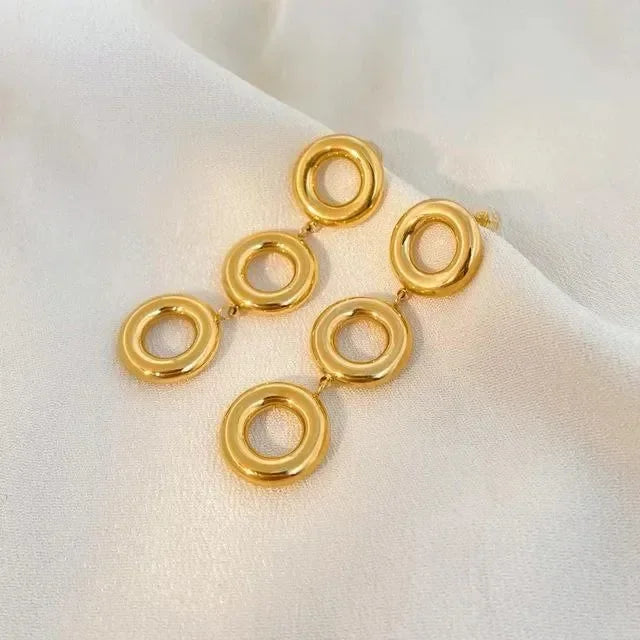 Geometric Layered Chunky Earrings - Diatoms