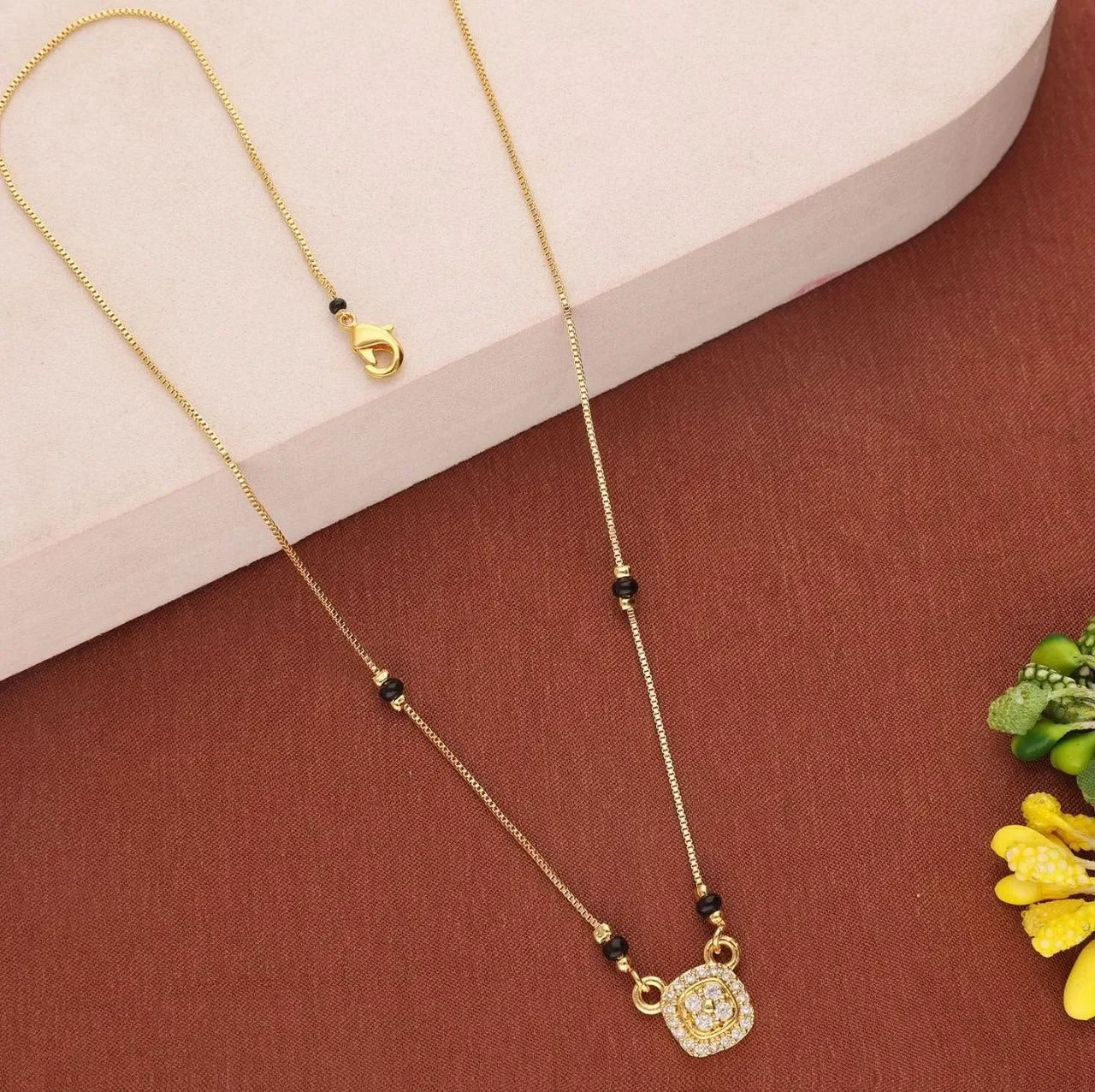 Square Solitaire Mangalsutra