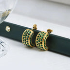 American Greenstone Studs Earrings - Diatoms