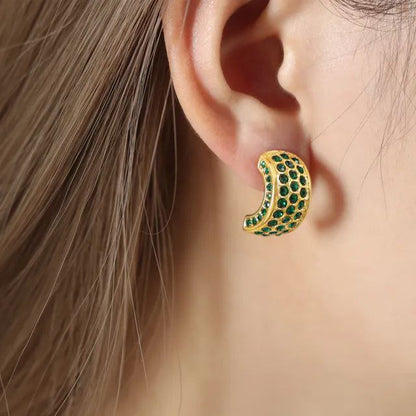 American Greenstone Studs Earrings