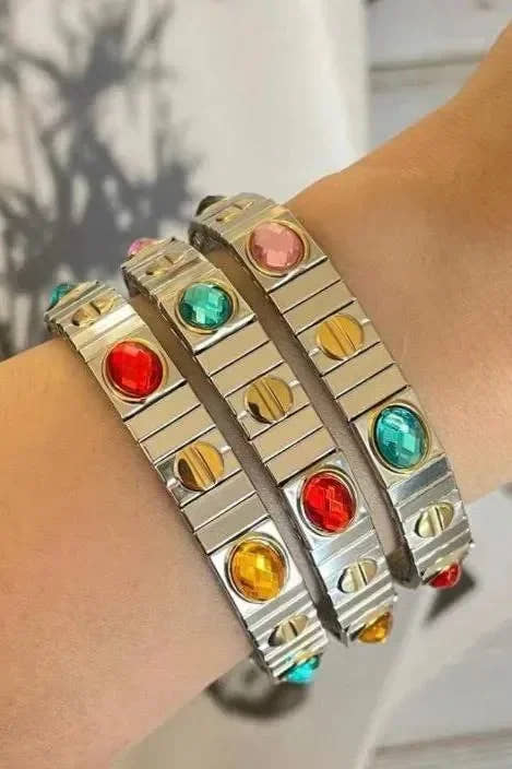Classic Retro Multicolour Geometric Bracelets - Diatoms
