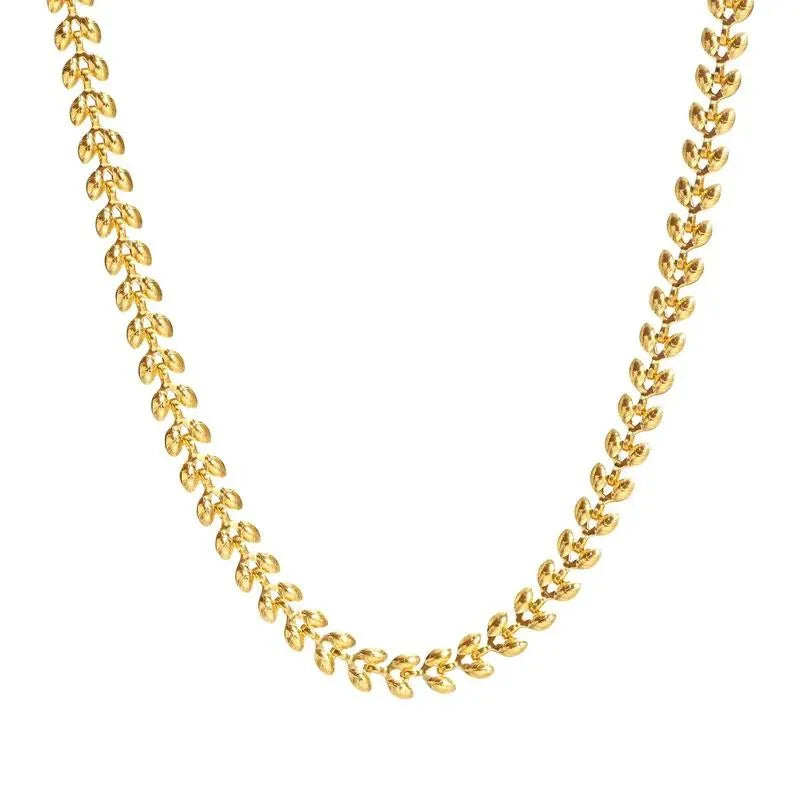 Leaf Shape Round Necklace - Diatoms
