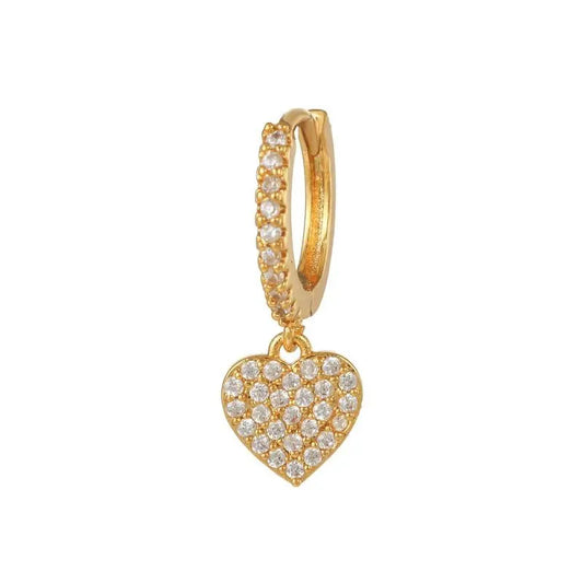 Heart Shape Diamond Drop Earrings - Diatoms