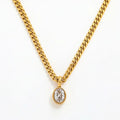 Modern Oval Chain Necklace - Diatoms