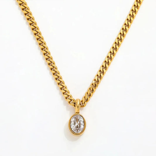 Modern Oval Chain Necklace
