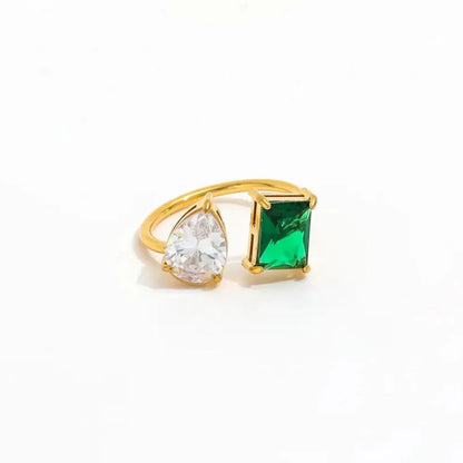 Emerald Elegance Duo Ring - Diatoms