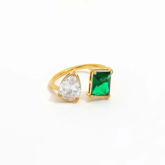 Emerald Elegance Duo Ring