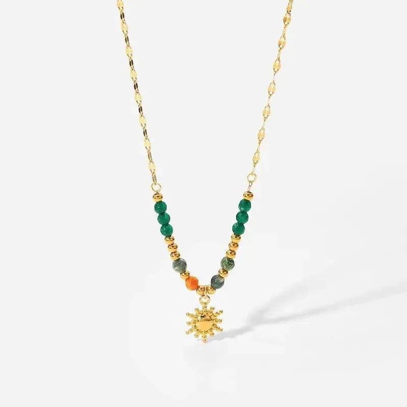 Sunflower Pearl Natural Pendant - Diatoms