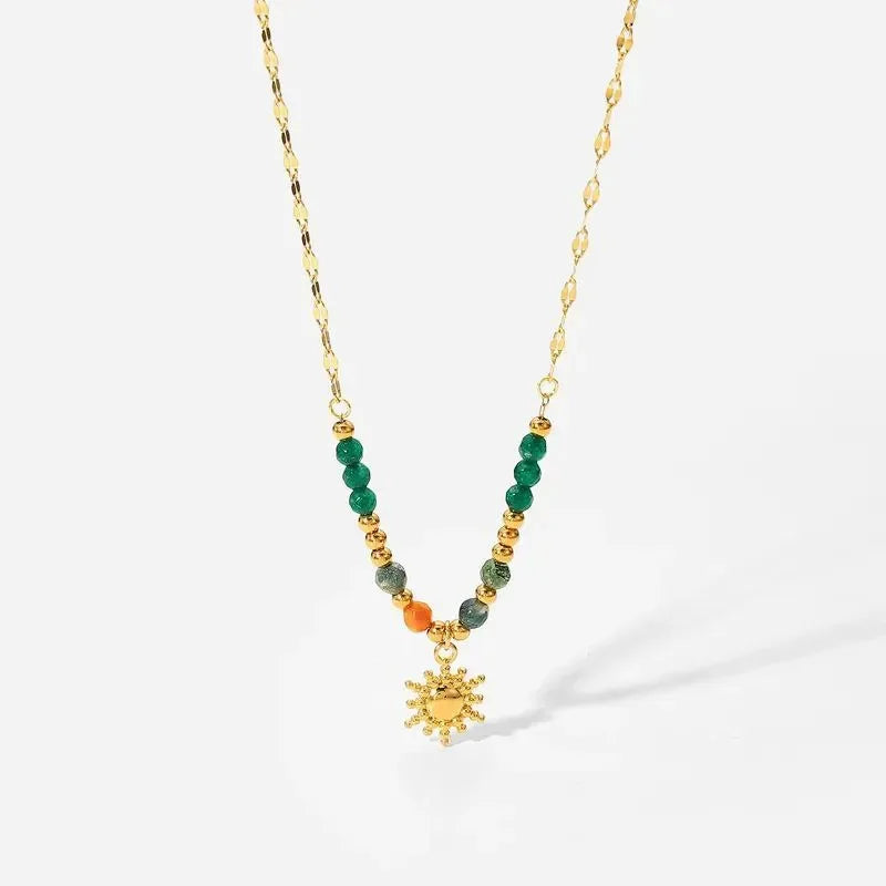 Sunflower Pearl Natural Pendant - Diatoms