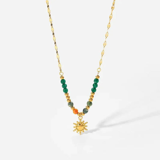 Sunflower Pearl Natural Pendant - Diatoms