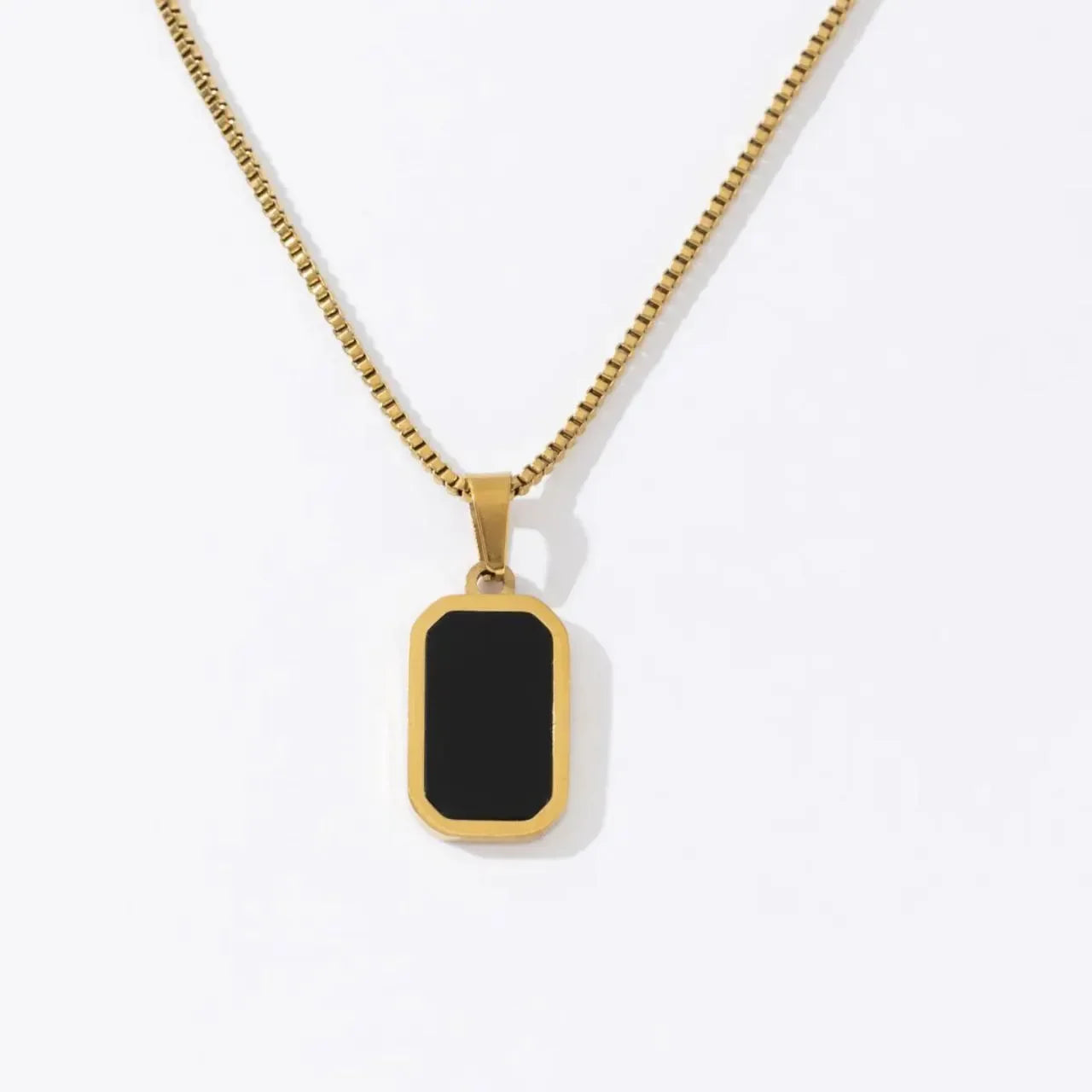 Black Enamel Gold Plated Necklace - Diatoms