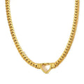 Hollow Heart Chain Necklace - Diatoms