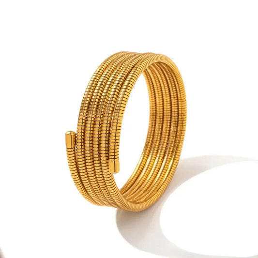 Sleek Spiral Gold Bracelet