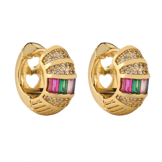 Commute Round Hoop Earrings - Diatoms