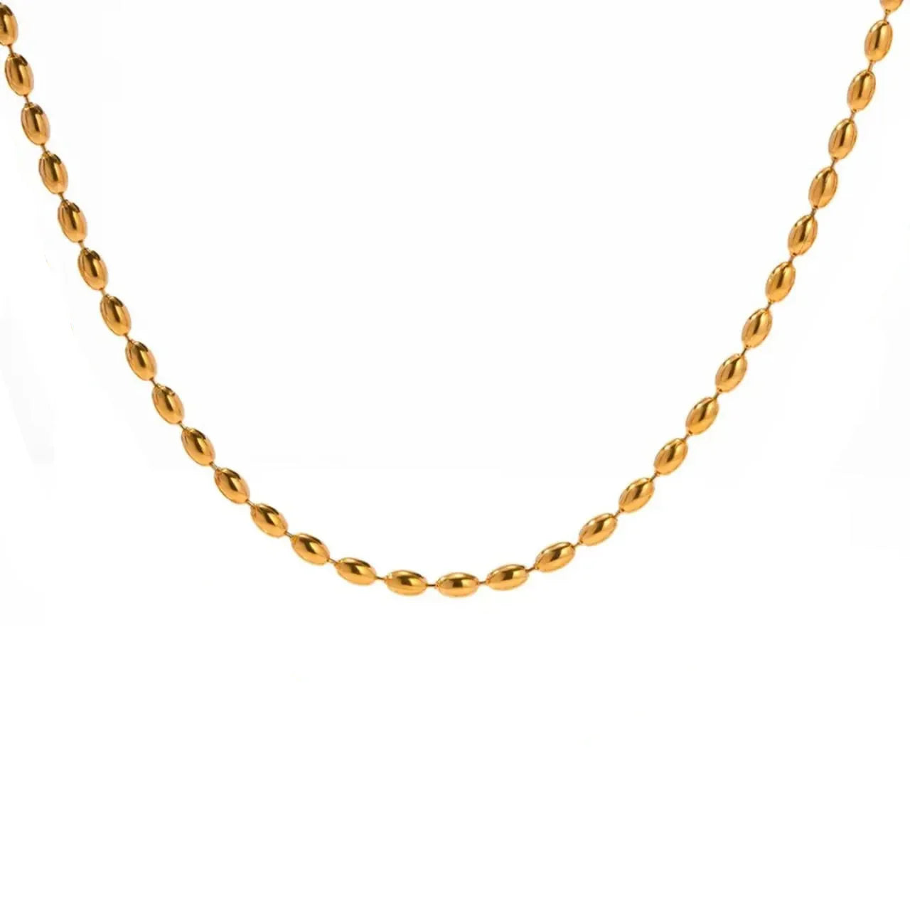 Gold Beaded Necklace - Diatoms