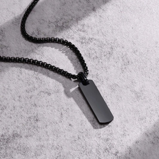 Diatoms I-Shaped Black Pendant