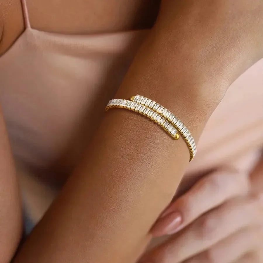 Luxy Stone Studded Hug Bracelet - Diatoms