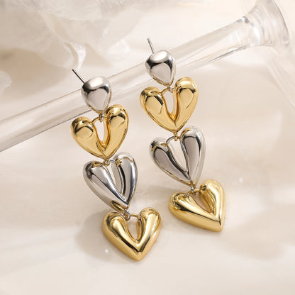 Commute Heart Shape Drop Earrings