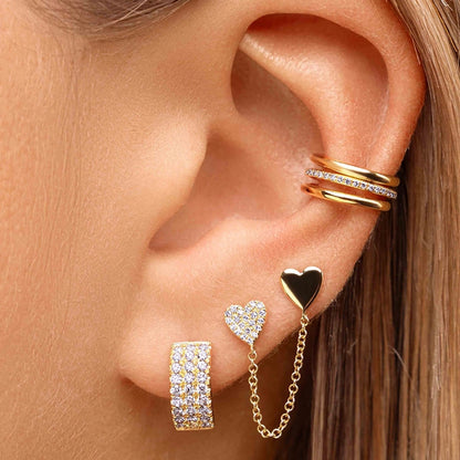 Cute French Style Heart Shape Dangling Earrings