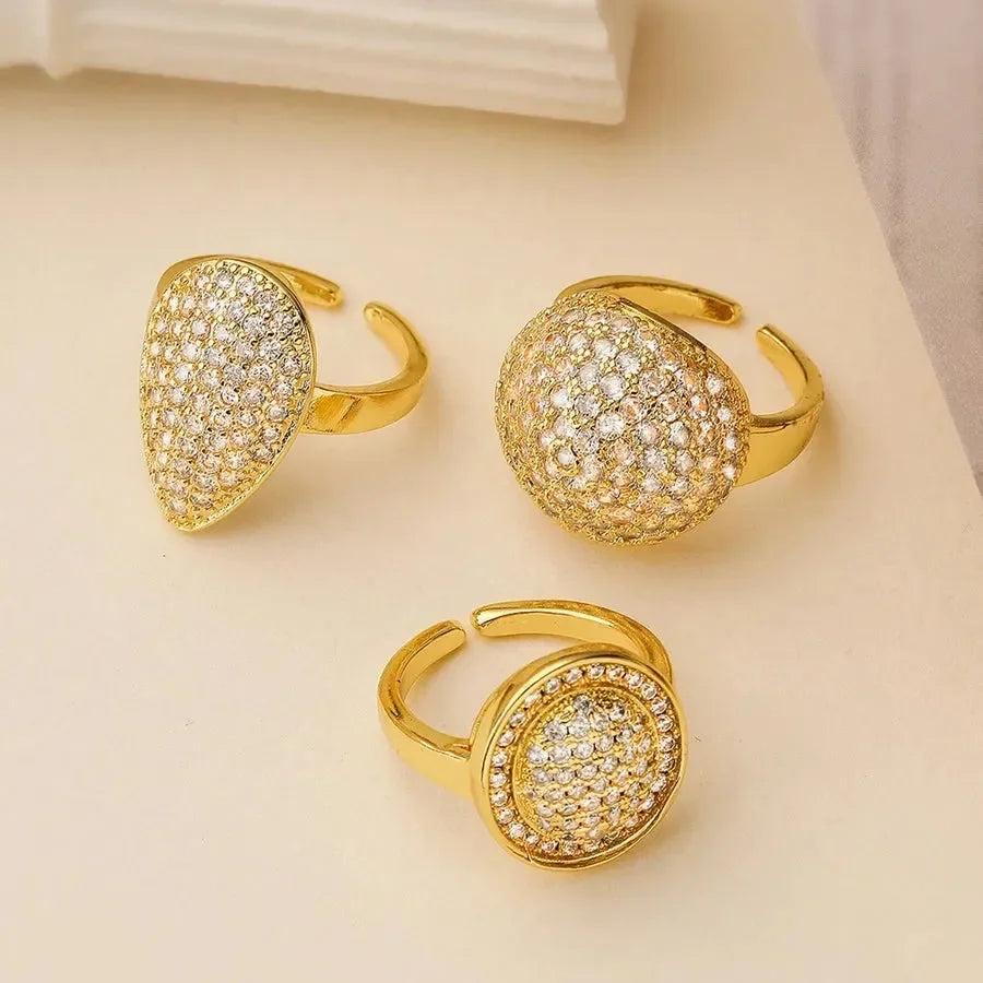 Twinkling Light Diamond Open Rings - Diatoms