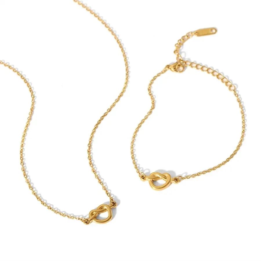Interlocked Heart Shape Bracelets Necklace - Diatoms