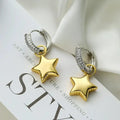 Commute Star Heart Shape Drop Earrings - Diatoms