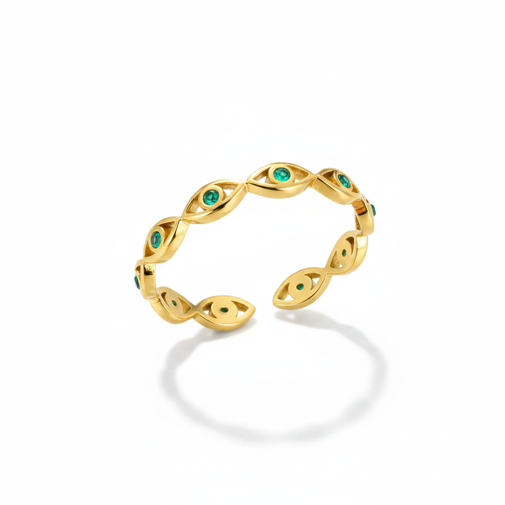 Mystic Green Weave Ring