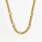 Heart Charm Cuban Choker Necklace - Diatoms