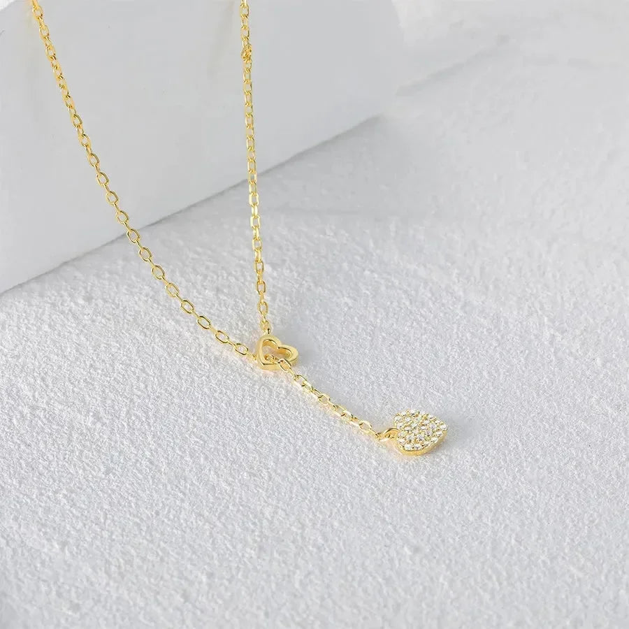 Luxy Interlocked Heart Shape Necklace - Diatoms