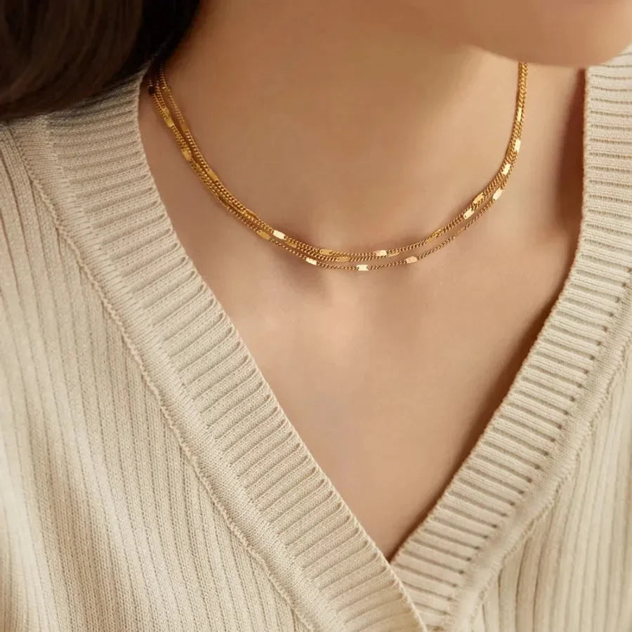 Luxy Triple Layered Chain Necklace - Diatoms