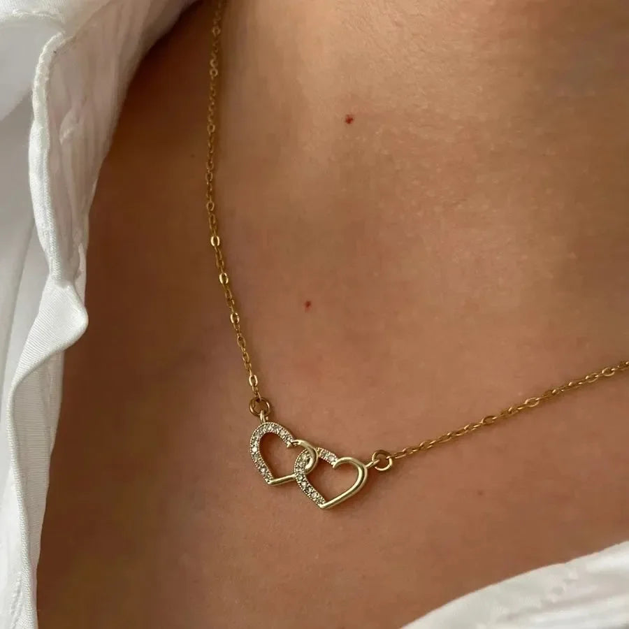 Luxy Twin Heart Necklace - Diatoms