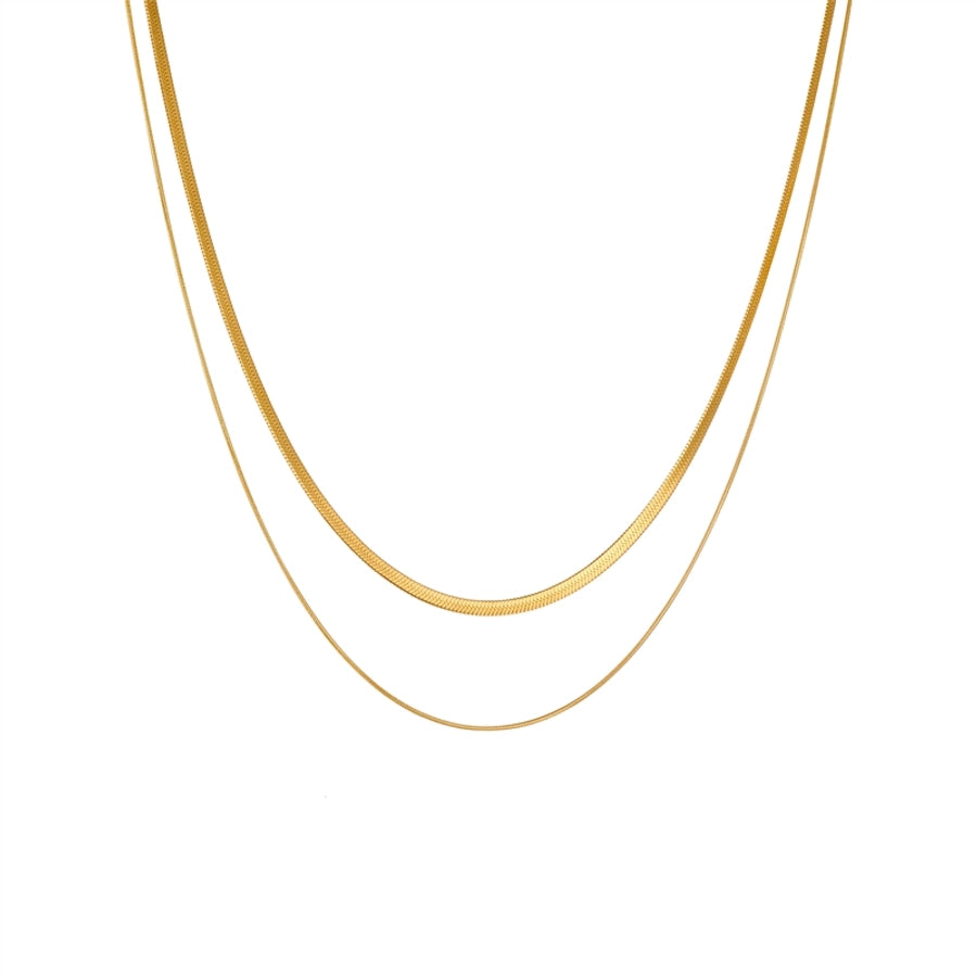 Plain Chain Double Layered Necklace