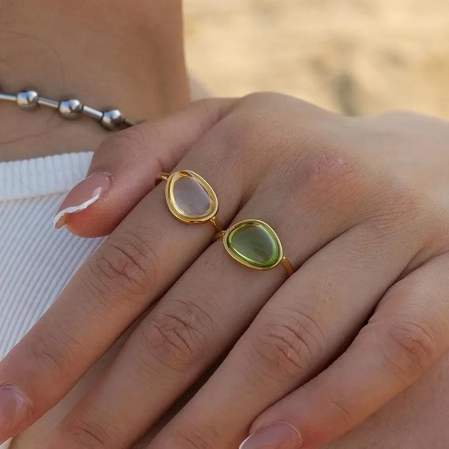 Charming Oval Rings - Diatoms