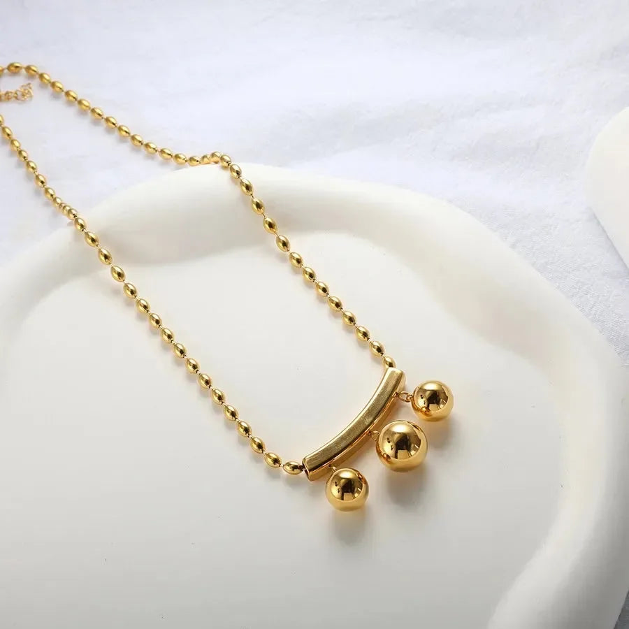 Three Ball Hanging Necklace - Diatoms
