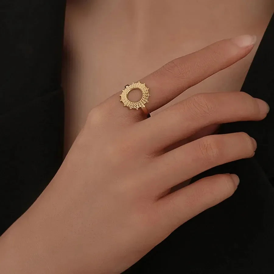 Luxy Round Adjustable Ring - Diatoms