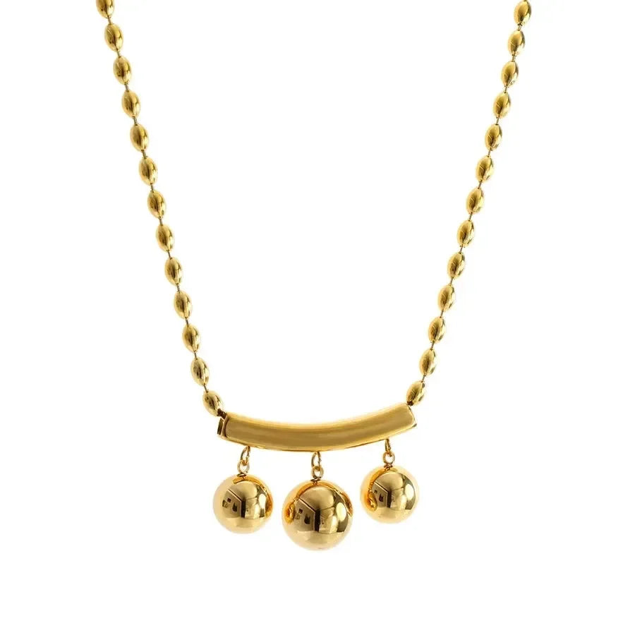 Three Ball Hanging Necklace - Diatoms
